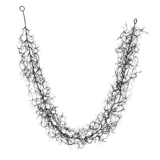 5ft. Black Glitter Spanish Moss Coiled Garland by Ashland®
